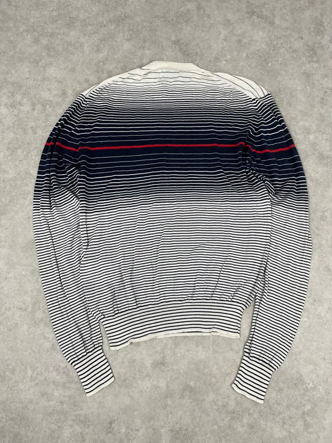 2000s Dolce & Gabbana Navy & White Gradient Striped Sweater kyIJVjB 3