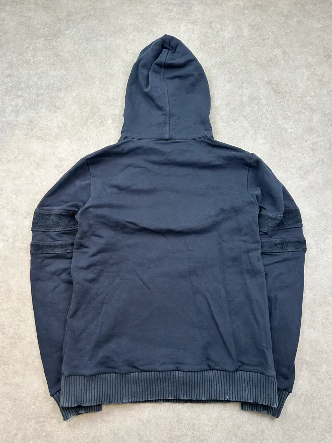 2000s Dolce & Gabbana Navy Blue Mixed Fleece Hoodie TTgaLVr 5