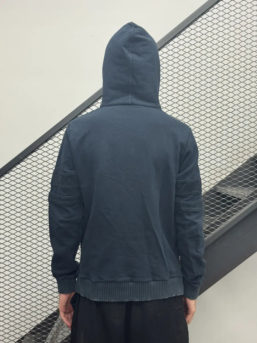2000s Dolce & Gabbana Navy Blue Mixed Fleece Hoodie TTgaLVr 2