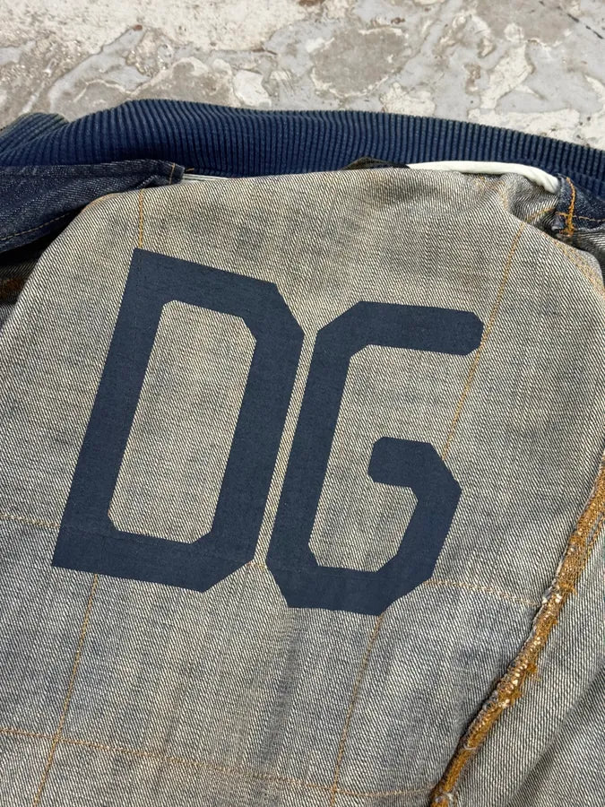 AW2005 Dolce & Gabbana Navy Hybrid Leather & Denim Jacket OEYzZik 13