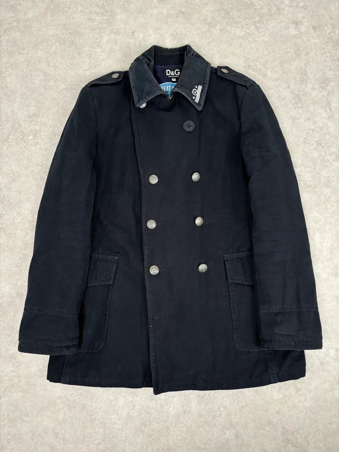 AW2006 Dolce & Gabbana Navy Naval Double-Breasted Coat  KKedtHF 0