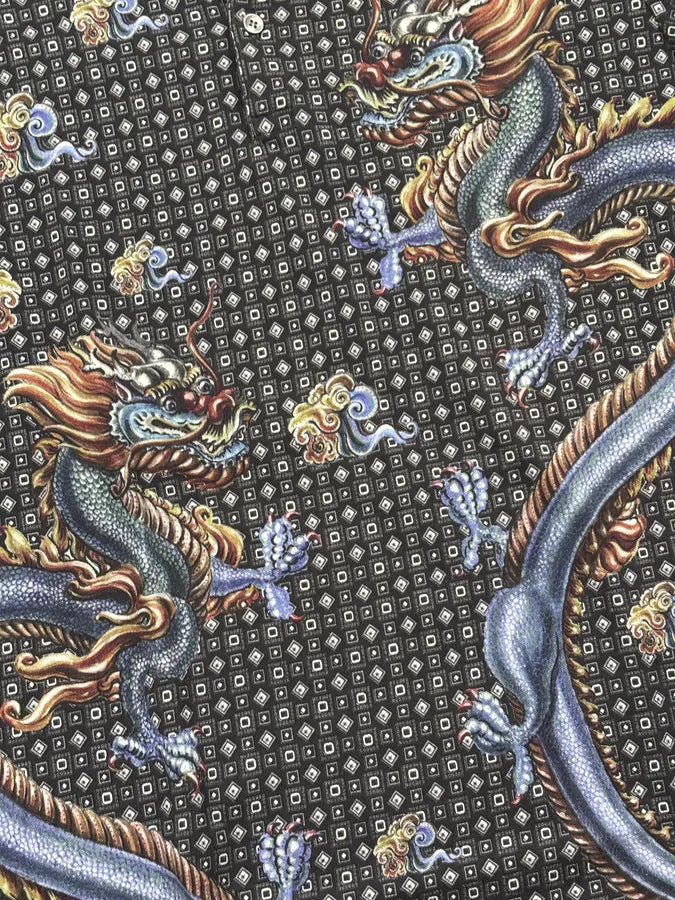 SS2025 Dolce & Gabbana Navy Dragon Embroidered Polo bcWpPUX 8