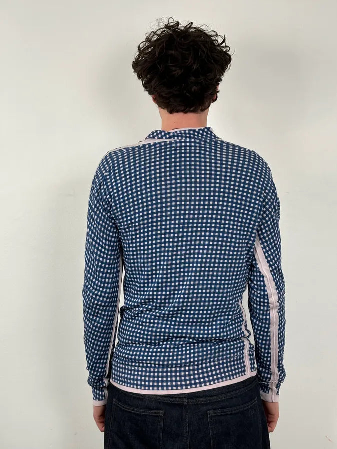 SS2010 Dolce & Gabbana Navy Gingham Polo Sweater ZvOjcHZ 2