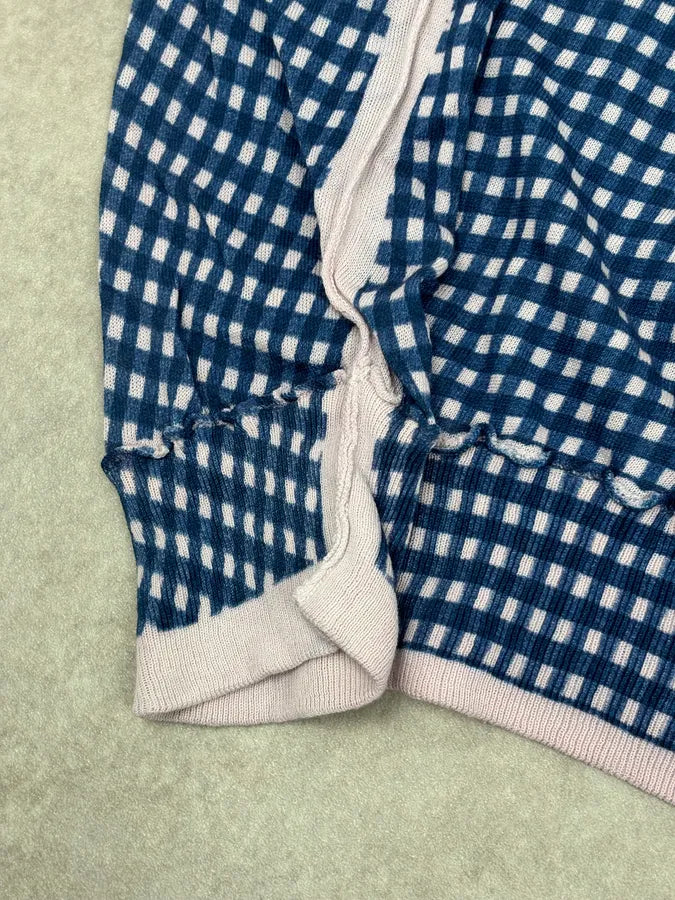 SS2010 Dolce & Gabbana Navy Gingham Polo Sweater ZvOjcHZ 6