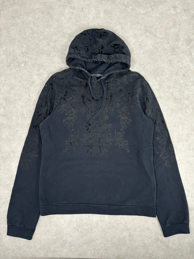 2010s Dolce & Gabbana Navy Royal Embroidered Hoodie DsXTeGY 3