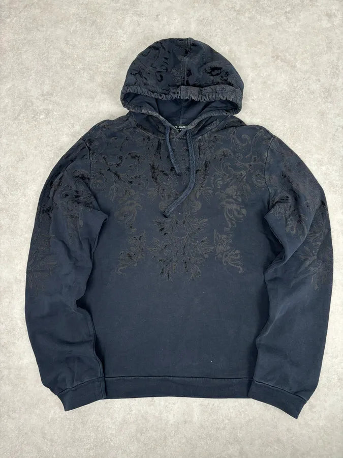 2010s Dolce & Gabbana Navy Royal Embroidered Hoodie DsXTeGY 0