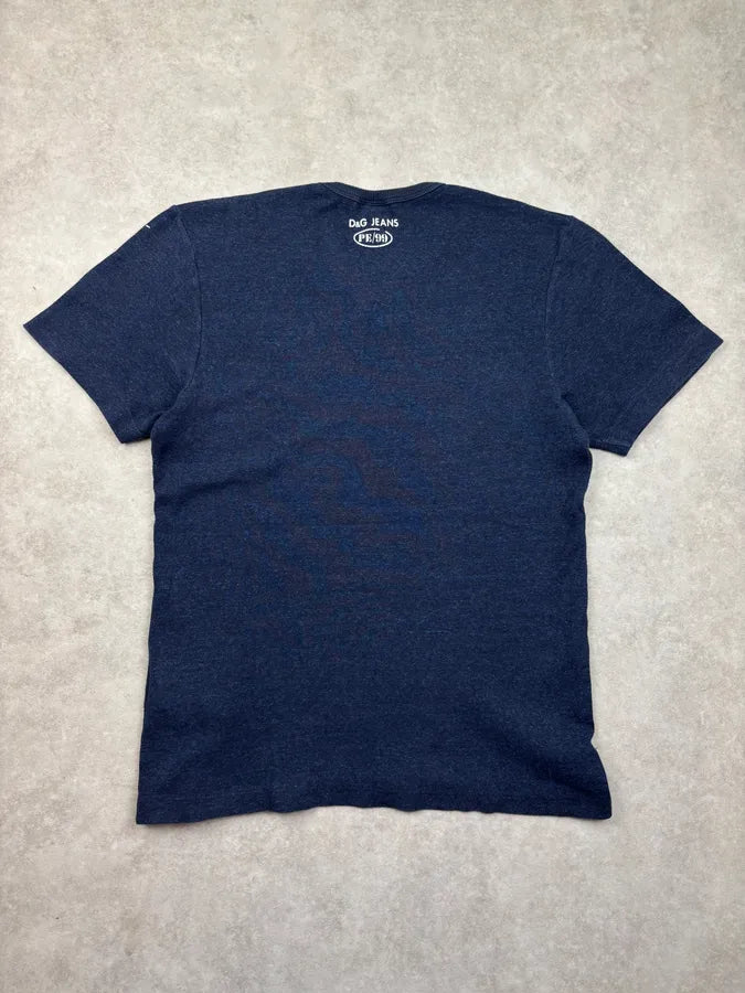 SS1999 Dolce & Gabbana Navy Cotton V-Neck T-Shirt baovCZs 4