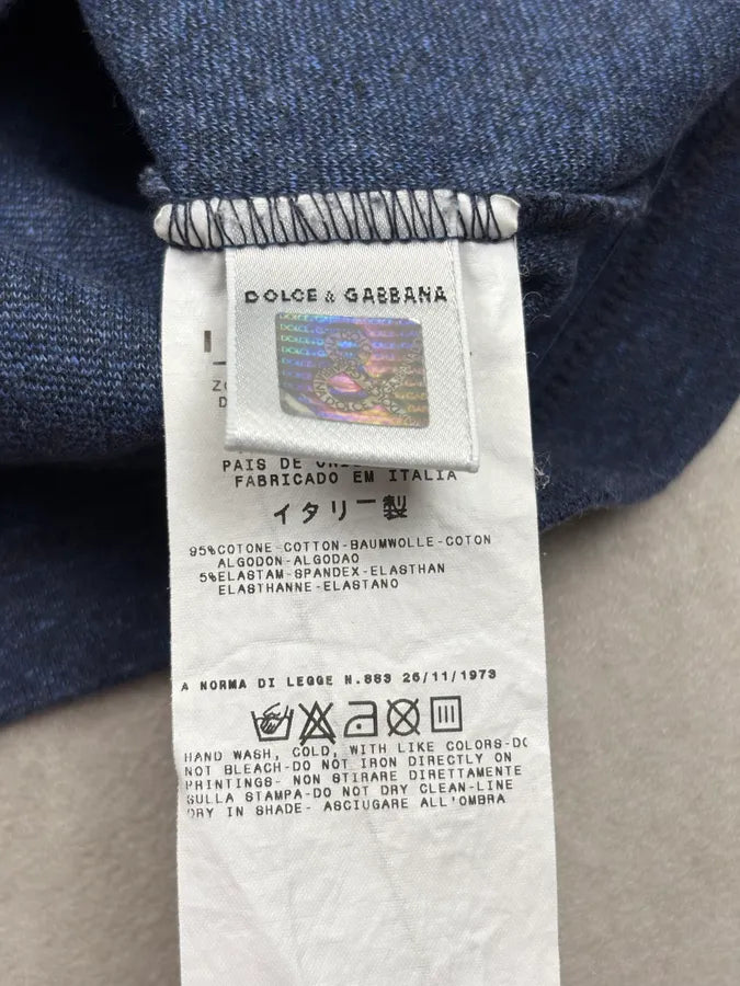 SS1999 Dolce & Gabbana Navy Cotton V-Neck T-Shirt baovCZs 8