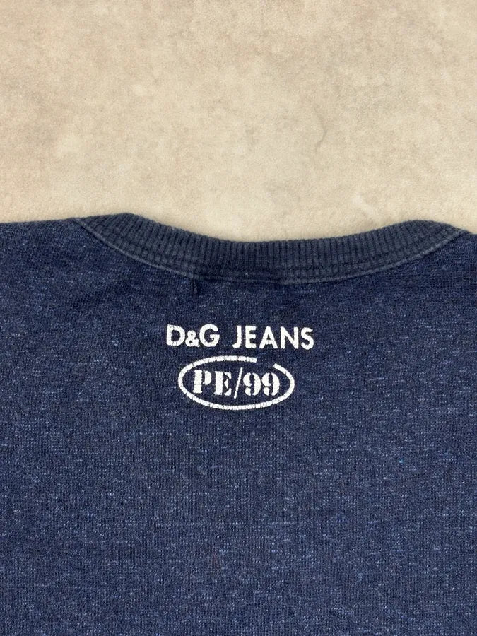 SS1999 Dolce & Gabbana Navy Cotton V-Neck T-Shirt baovCZs 7