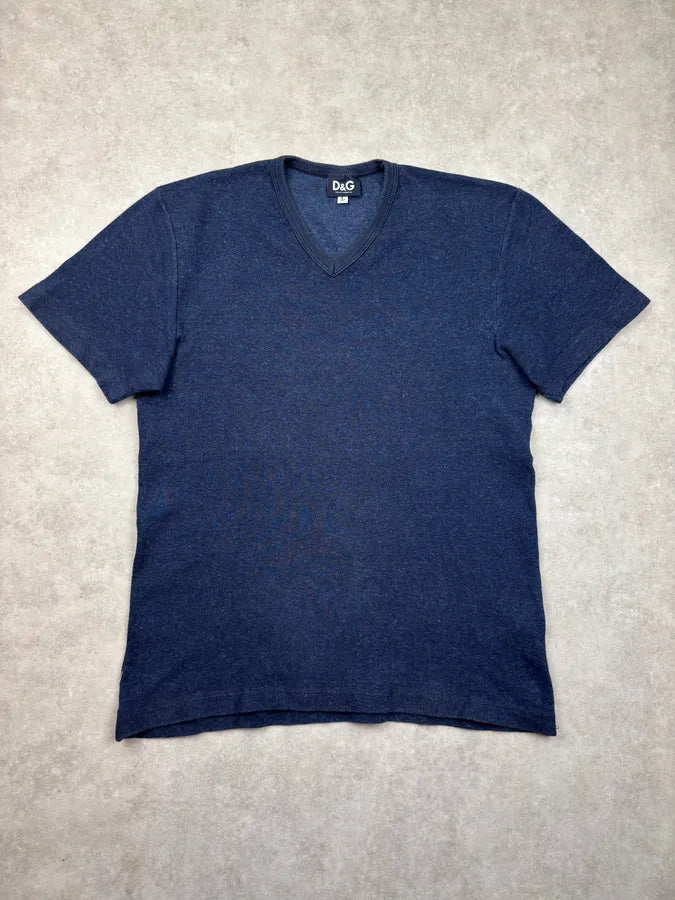 SS1999 Dolce & Gabbana Navy Cotton V-Neck T-Shirt baovCZs 0