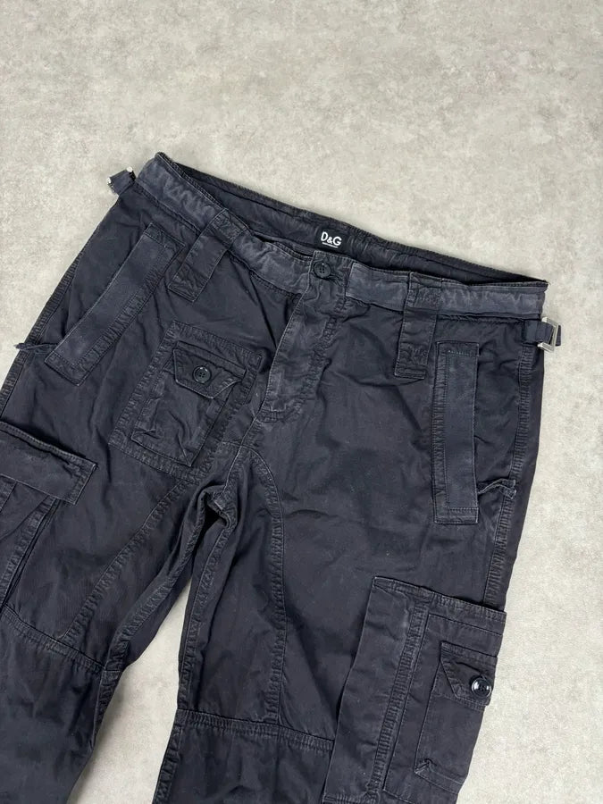 2000s Dolce & Gabbana Navy Multi Pockets Military Cargo Pants BWZwXTC 4