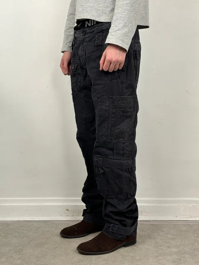 2000s Dolce & Gabbana Navy Multi Pockets Military Cargo Pants BWZwXTC 2