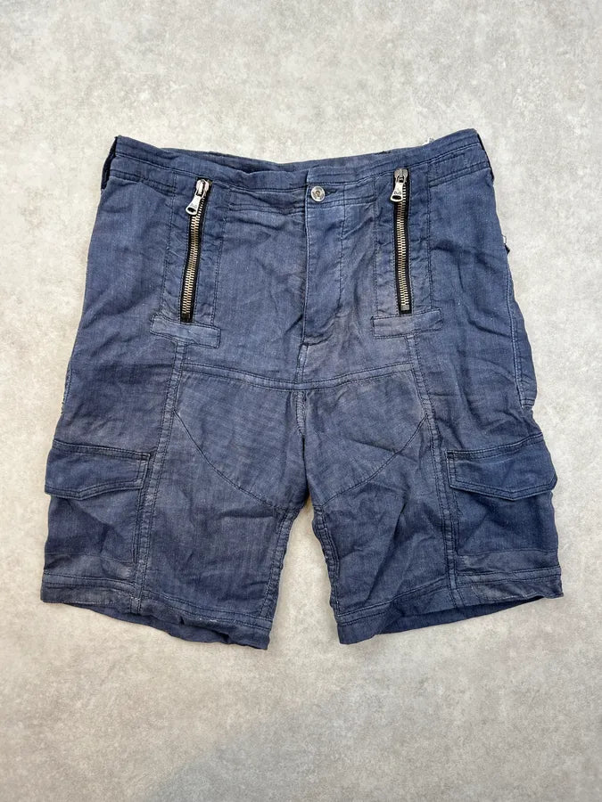 2000s Dolce & Gabbana Navy Denim Multi Zip Cargo Shorts ZnDUOrQ 3