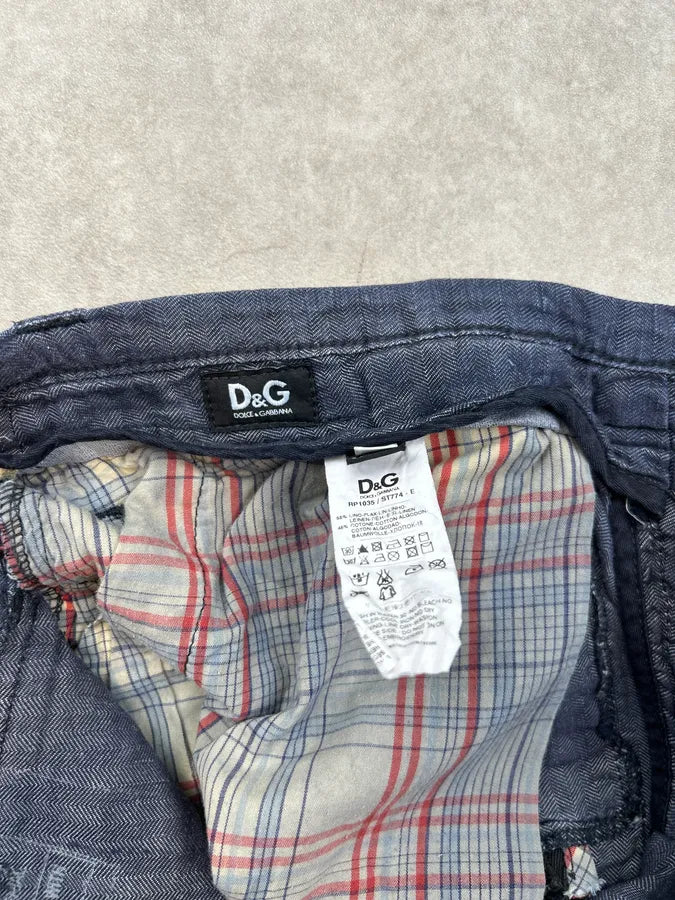 2000s Dolce & Gabbana Navy Denim Multi Zip Cargo Shorts ZnDUOrQ 8