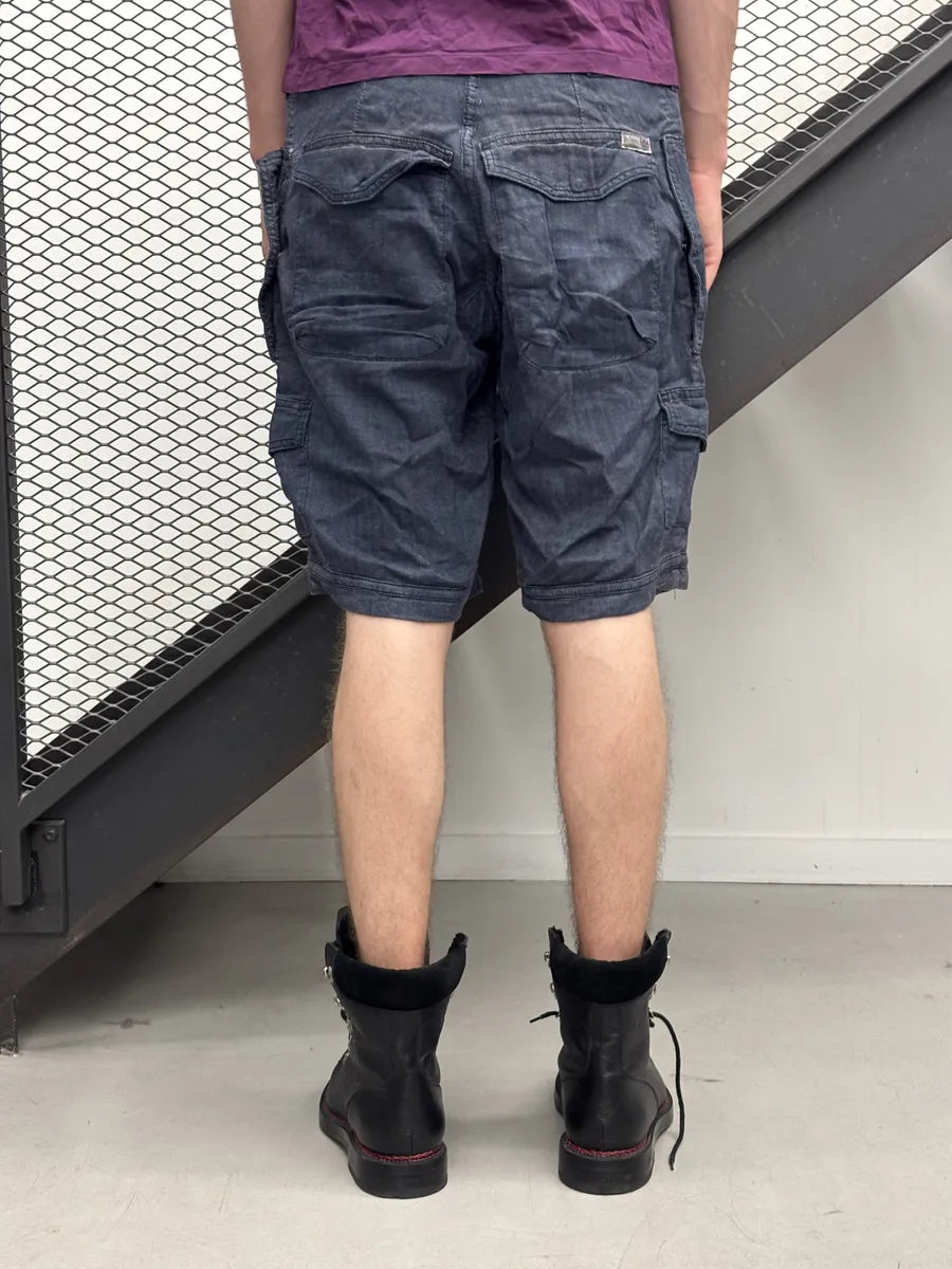 2000s Dolce & Gabbana Navy Denim Multi Zip Cargo Shorts ZnDUOrQ 2