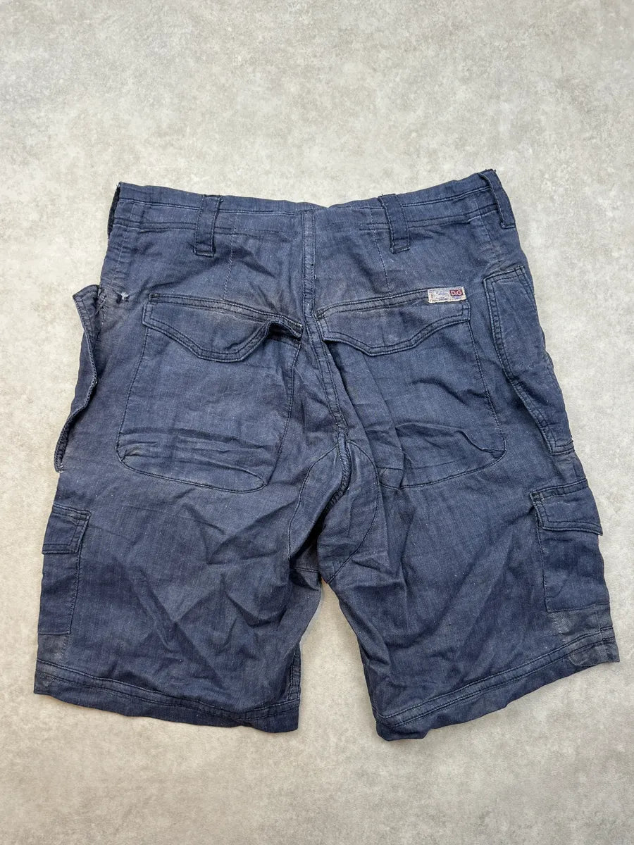 2000s Dolce & Gabbana Navy Denim Multi Zip Cargo Shorts ZnDUOrQ 7