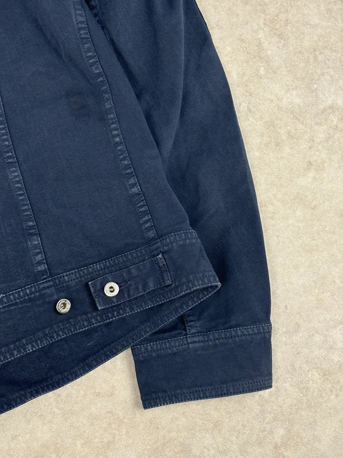2000s Dolce & Gabbana Navy Workwear Denim Jacket msEVqjP 7