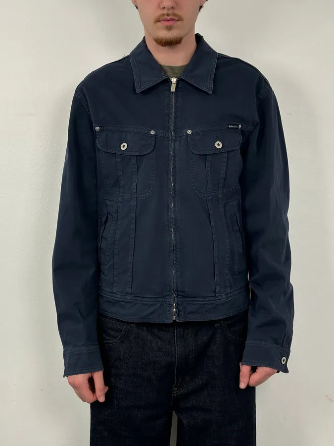 2000s Dolce & Gabbana Navy Workwear Denim Jacket msEVqjP 0