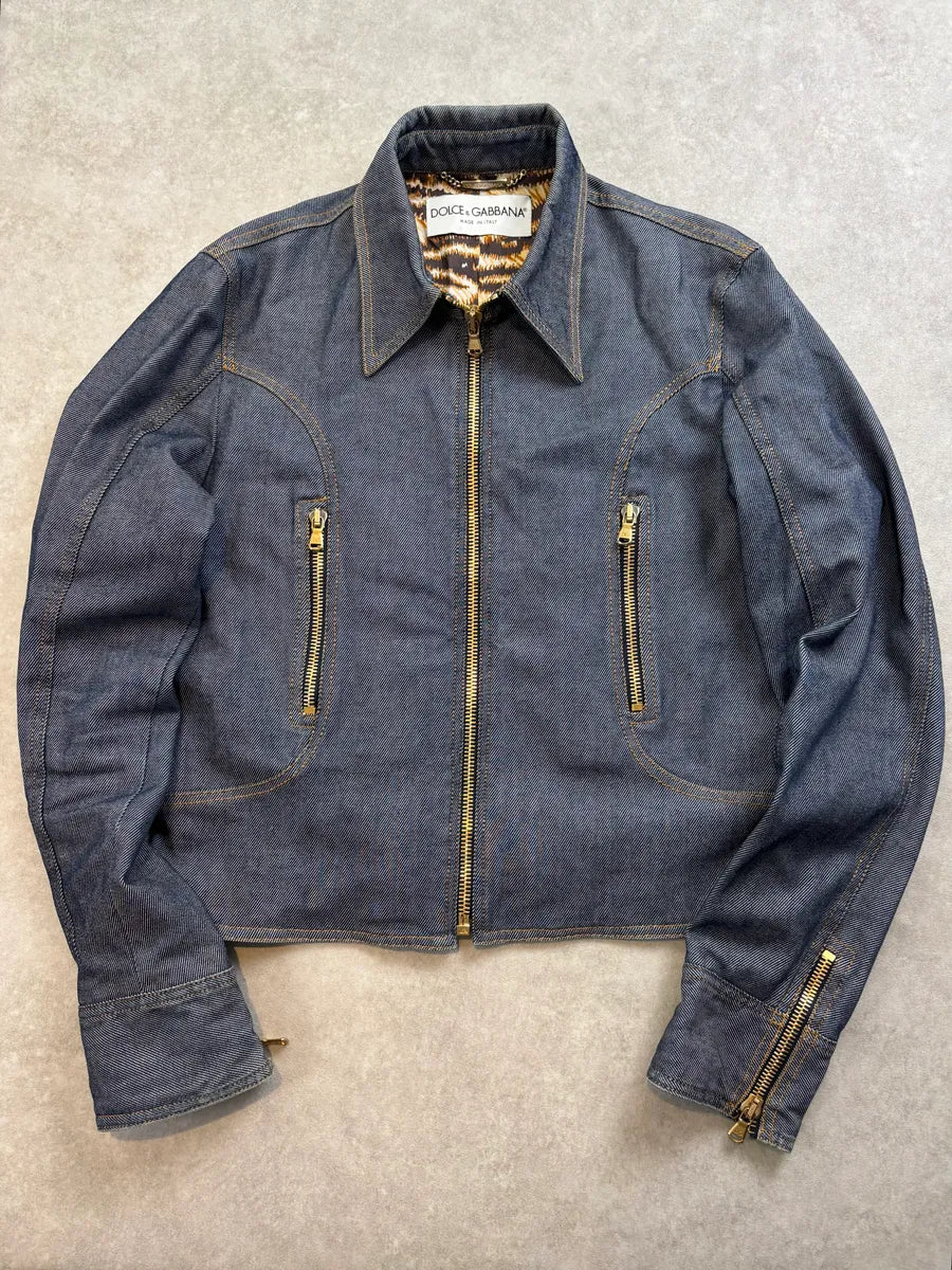 SS1996 Dolce & Gabbana Navy Multi-Pocket Denim Jacket vYfyqrW 0