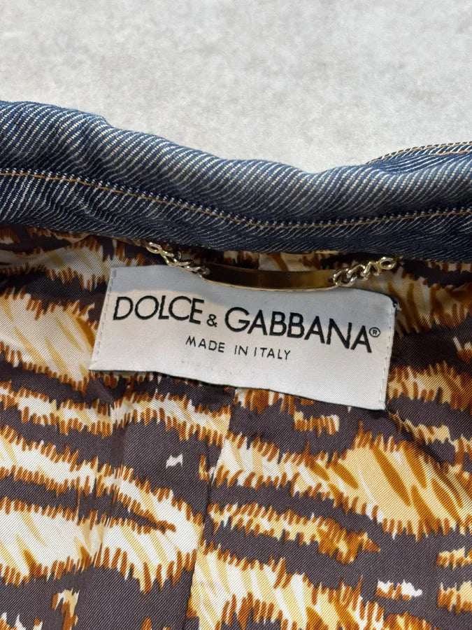 SS1996 Dolce & Gabbana Navy Multi-Pocket Denim Jacket vYfyqrW 8
