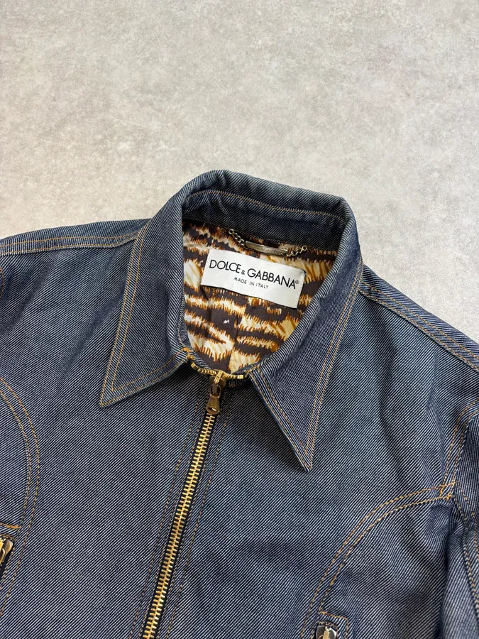 SS1996 Dolce & Gabbana Navy Multi-Pocket Denim Jacket vYfyqrW 5