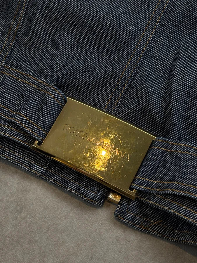SS1996 Dolce & Gabbana Navy Multi-Pocket Denim Jacket vYfyqrW 7