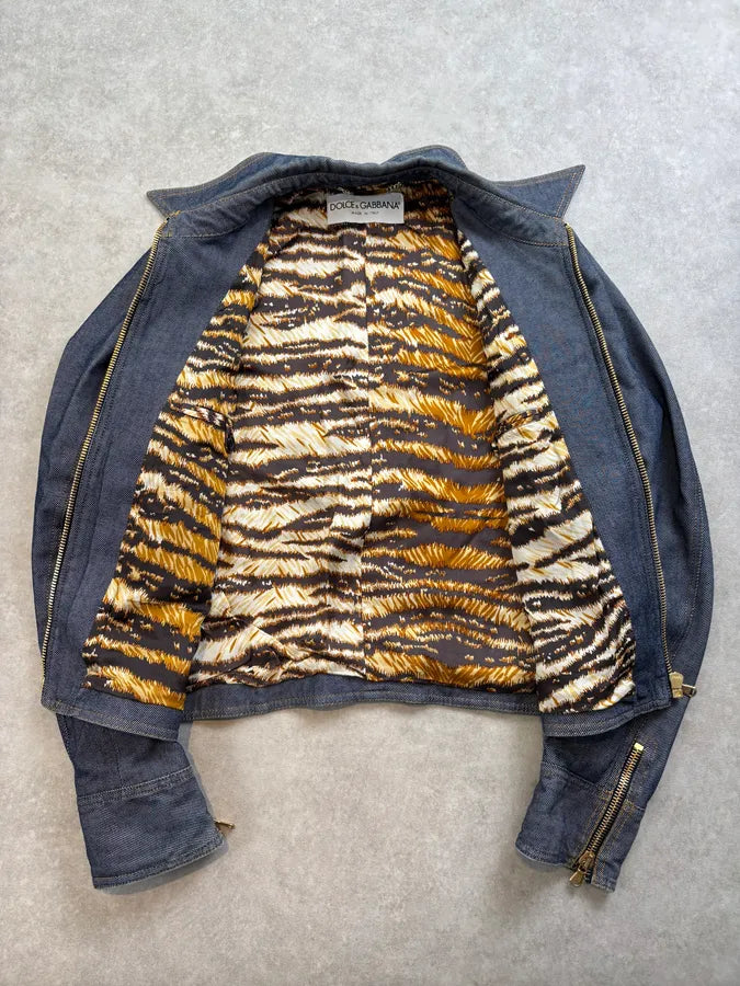 SS1996 Dolce & Gabbana Navy Multi-Pocket Denim Jacket vYfyqrW 4