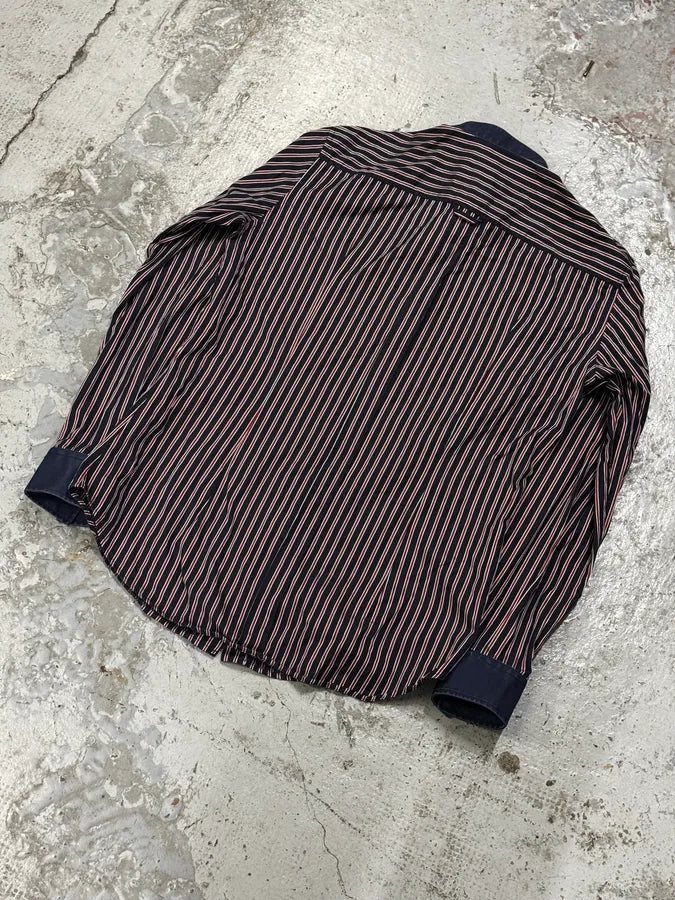SS2009 Dolce & Gabbana Navy Half Breasted Striped Henley Shirt DfvEhKy 5
