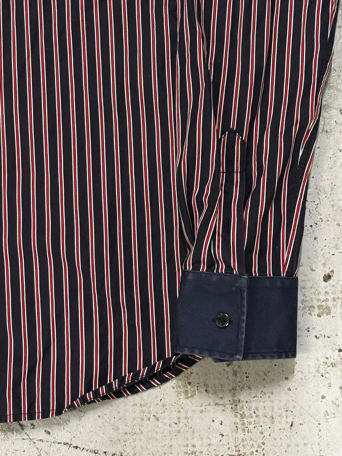 SS2009 Dolce & Gabbana Navy Half Breasted Striped Henley Shirt DfvEhKy 8