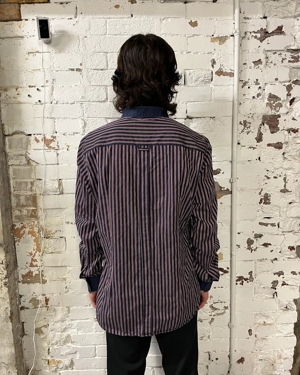 SS2009 Dolce & Gabbana Navy Half Breasted Striped Henley Shirt DfvEhKy 1