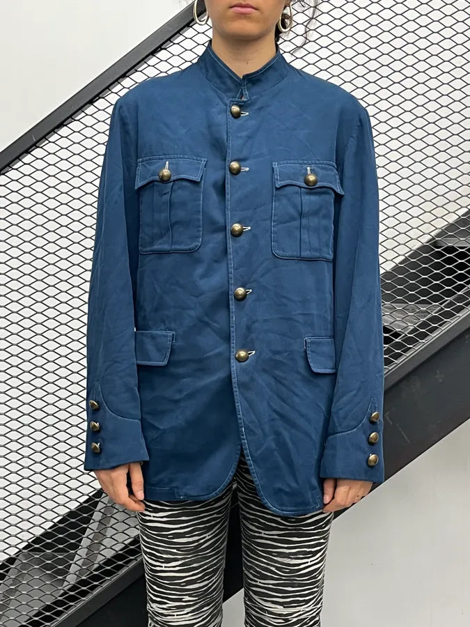 AW2017 Dolce & Gabbana Navy Multi-Pocket Buttoned Officer Jacket EzSwQTf 1