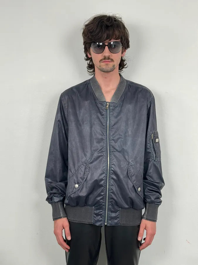 2000s Dolce & Gabbana Navy Nylon Multi-Pocket Bomber Jacket LrkJHIP 1