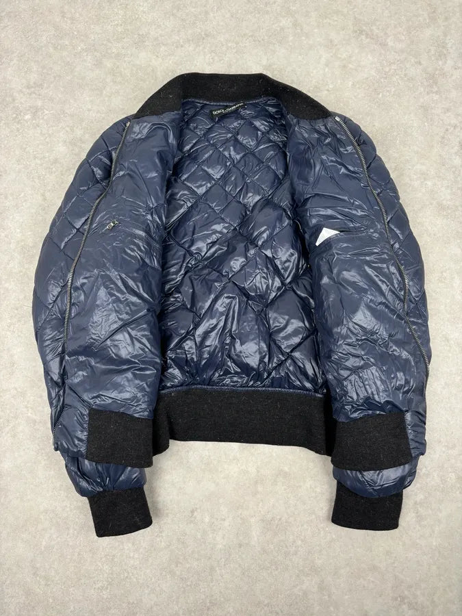 Dolce & Gabbana Navy Nylon Quilted Bomber Jacket btmLVUr 6