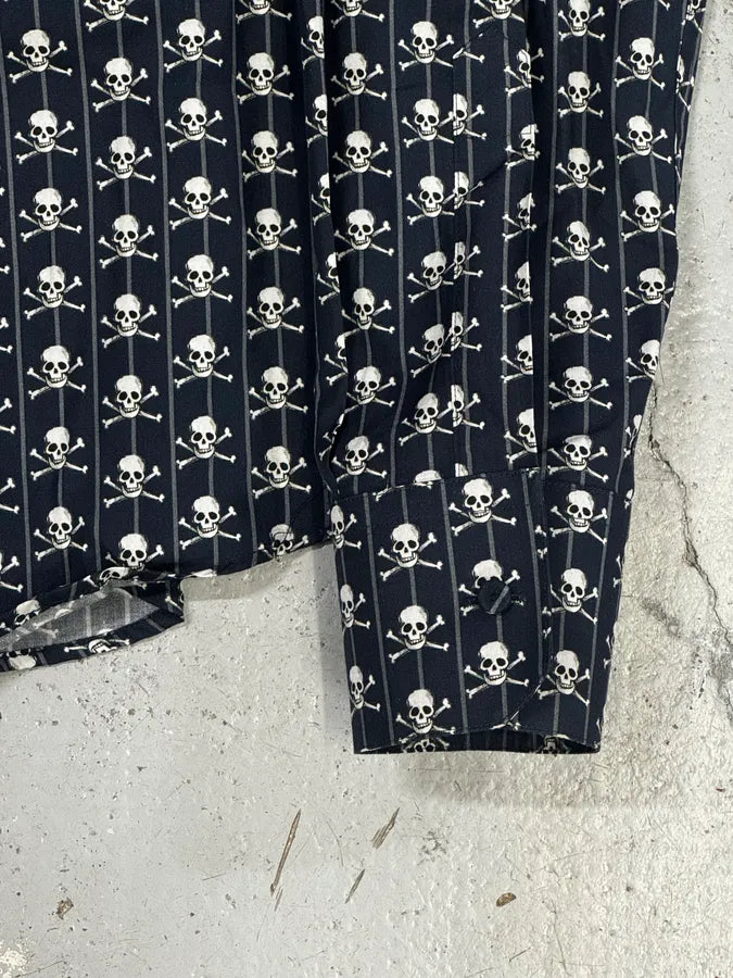 2010s Dolce & Gabbana Navy Pirate Skull Classy Shirt CTXiBBB 7