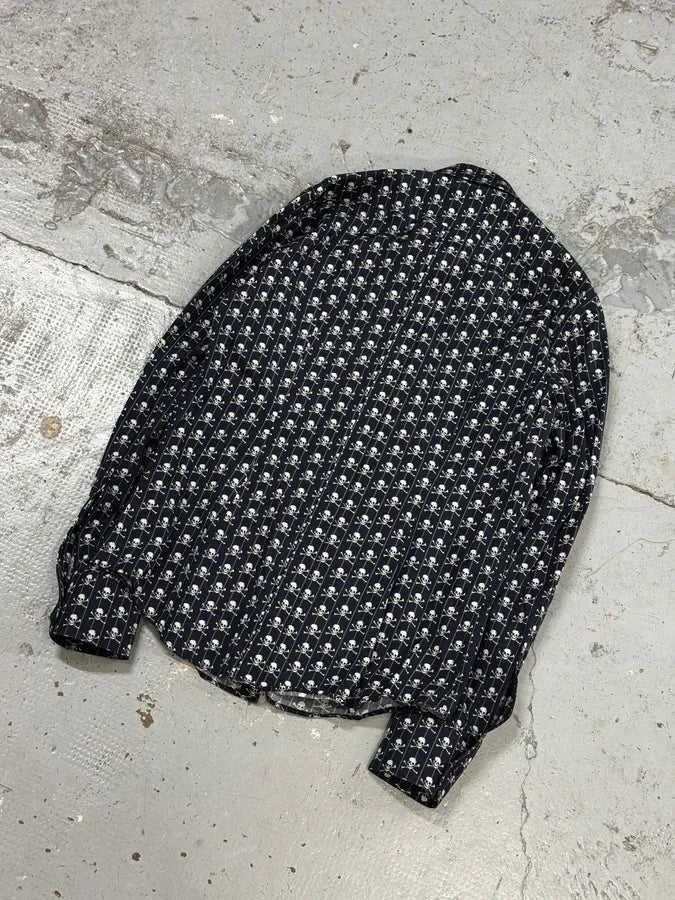 2010s Dolce & Gabbana Navy Pirate Skull Classy Shirt CTXiBBB 5