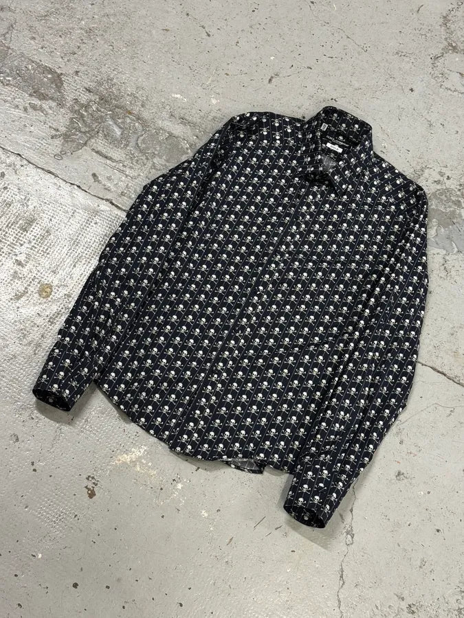 2010s Dolce & Gabbana Navy Pirate Skull Classy Shirt CTXiBBB 4