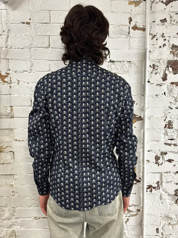 2010s Dolce & Gabbana Navy Pirate Skull Classy Shirt CTXiBBB 2