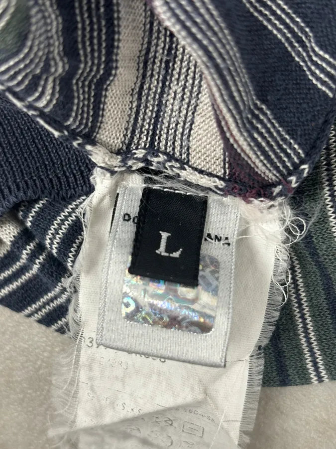 2000s Dolce & Gabbana Multicolor Striped Signature Polo Sweater lDIsYlk 8
