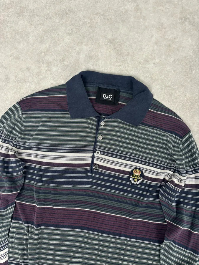 2000s Dolce & Gabbana Multicolor Striped Signature Polo Sweater lDIsYlk 3