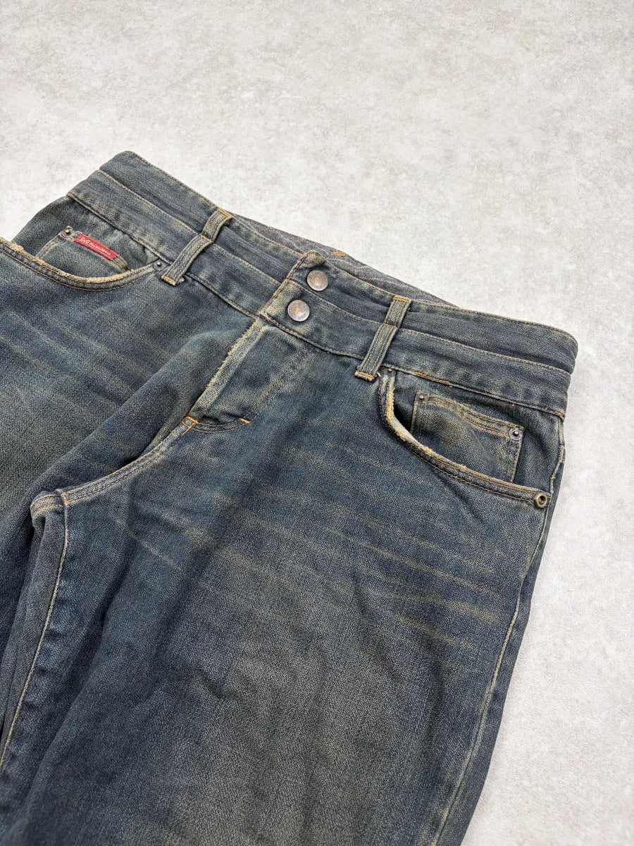 AW2003 Dolce & Gabbana Blue Faded Raw Denim Jeans FvLCCYh 6