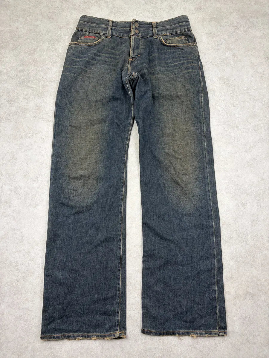 AW2003 Dolce & Gabbana Blue Faded Raw Denim Jeans FvLCCYh 3