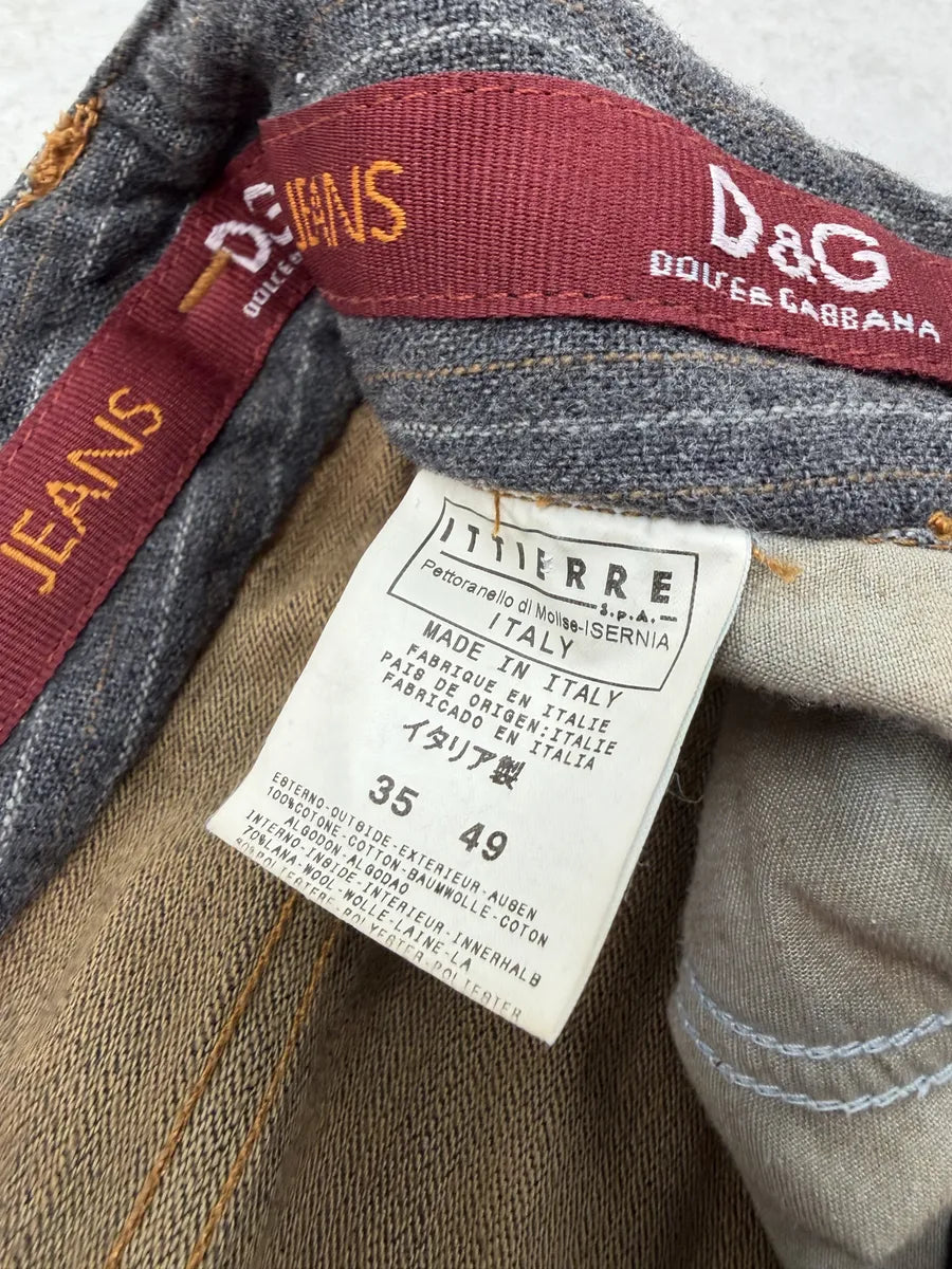 AW2003 Dolce & Gabbana Blue Faded Raw Denim Jeans FvLCCYh 14