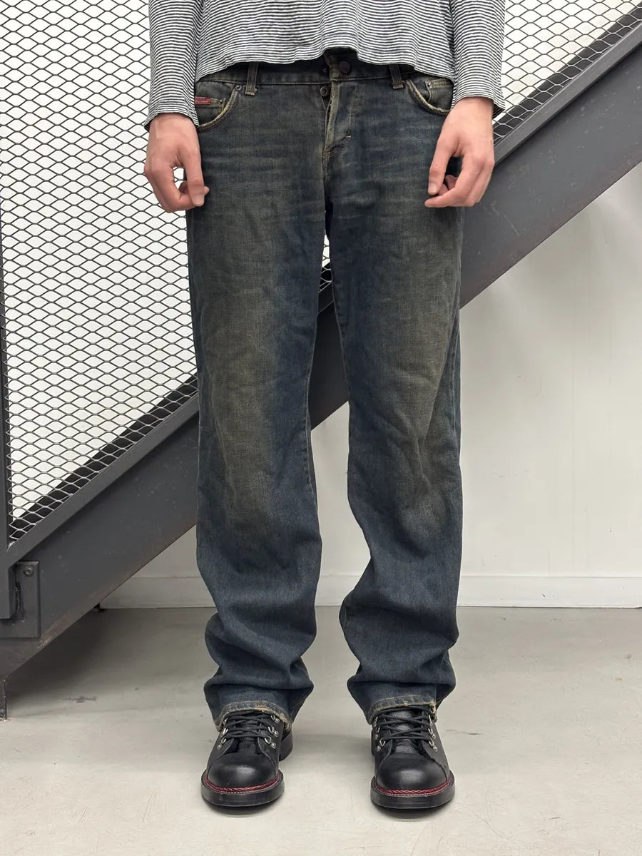 AW2003 Dolce & Gabbana Blue Faded Raw Denim Jeans FvLCCYh 0