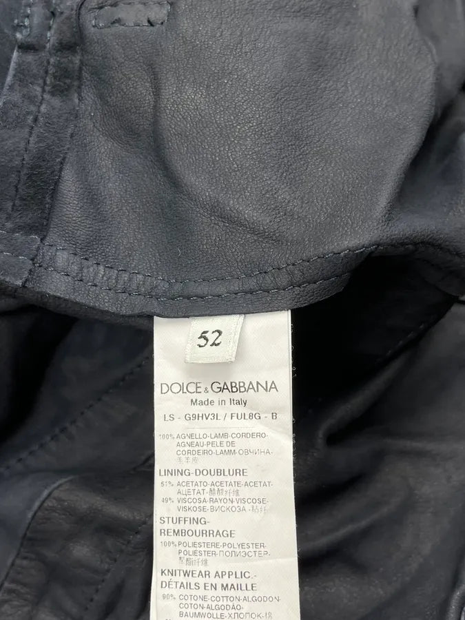 2010s Dolce & Gabbana Navy Suede Zip Motorcycle Leather Jacket CNBJiUe 10