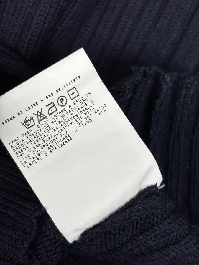 2000s Dolce & Gabbana Navy Wool Ribbed Sweater uEVzlPQ 9