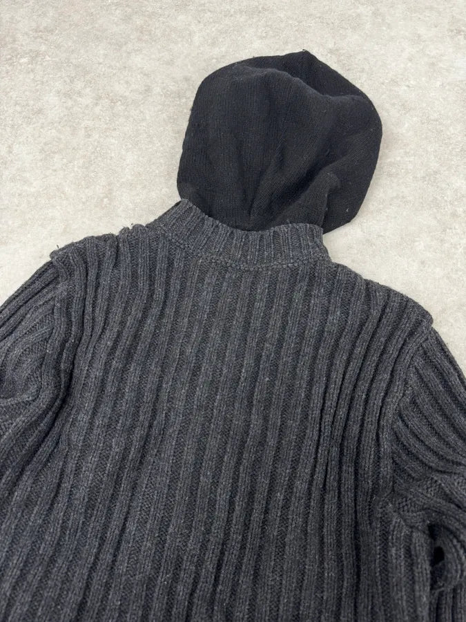 Dolce & Gabbana Grey & Black Wool Zip Up Hoodie wUYHFpx 5