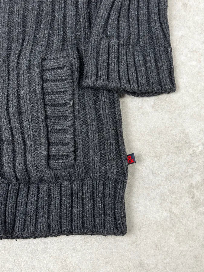 Dolce & Gabbana Grey & Black Wool Zip Up Hoodie wUYHFpx 7