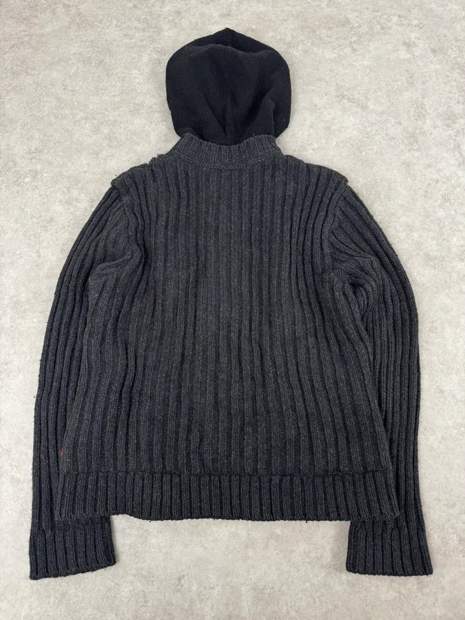 Dolce & Gabbana Grey & Black Wool Zip Up Hoodie wUYHFpx 3
