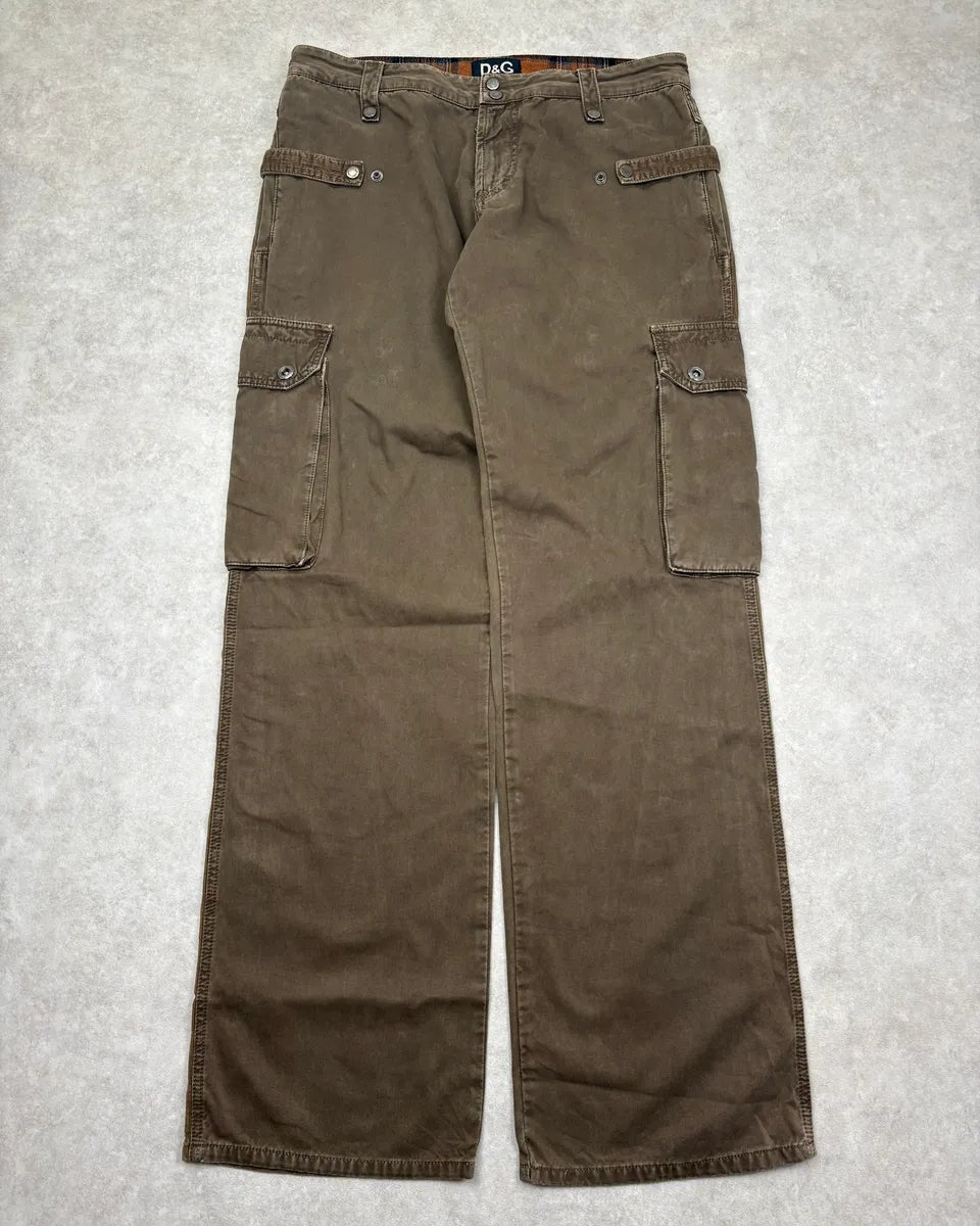 AW2004 Dolce & Gabbana Olive Utility Cargo Pants RiEInLl 2