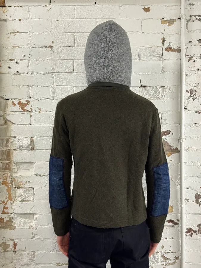 AW2003 Dolce & Gabbana Olive Wool Contrast Zip-up Hoodie sohJqAm 2